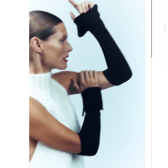 Zara Accessories Nwt Zara Knit Arm Warmers With Vent Black Poshmark